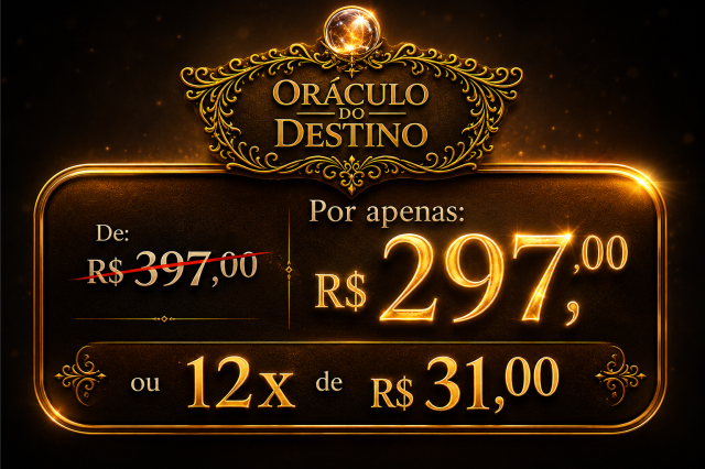Oráculo do Destino — de R$ 397,00 por R$ 297,00 ou 12x de R$ 31,00